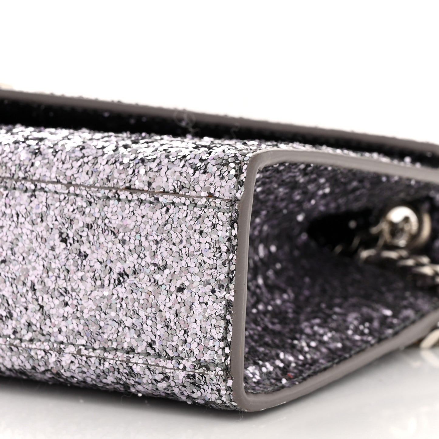 Glitter Monogram Galactica Satchel Silver