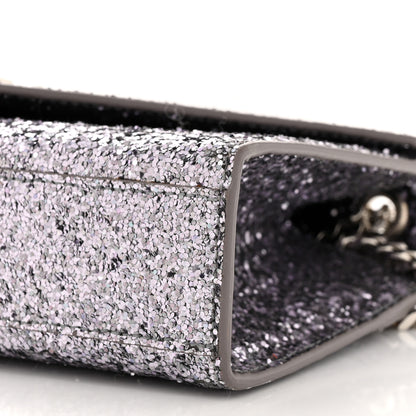 Saint Laurent Glitter Monogram Galactica Satchel Silver 9 of 10