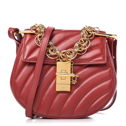 Chloe Calfskin Quilted Mini Drew Bijou Shoulder Bag Dahlia Red 1 of 10