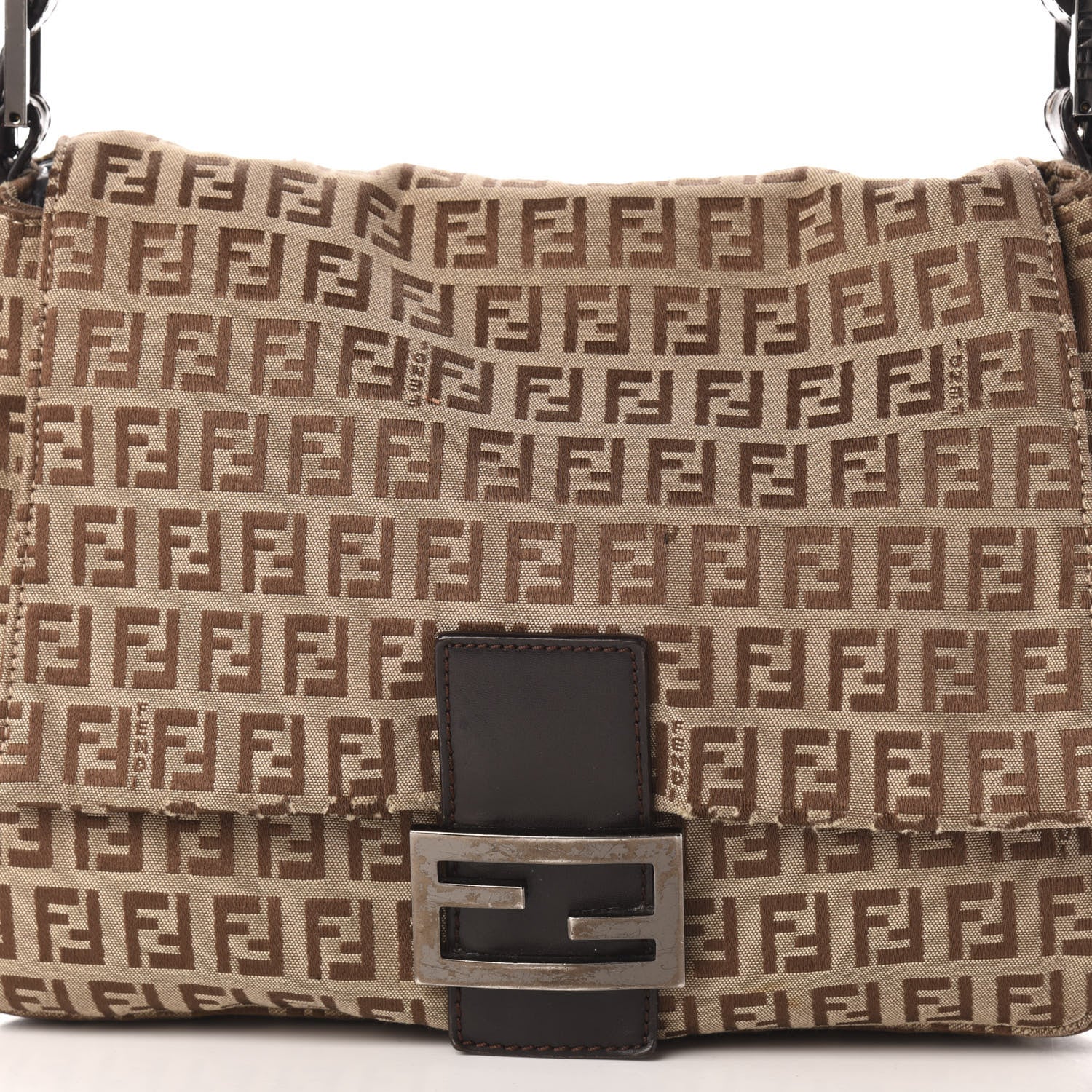 Fendi Zucchino Cuoio Mama Baguette Mogano Panna Testa di Moro 14 of 14