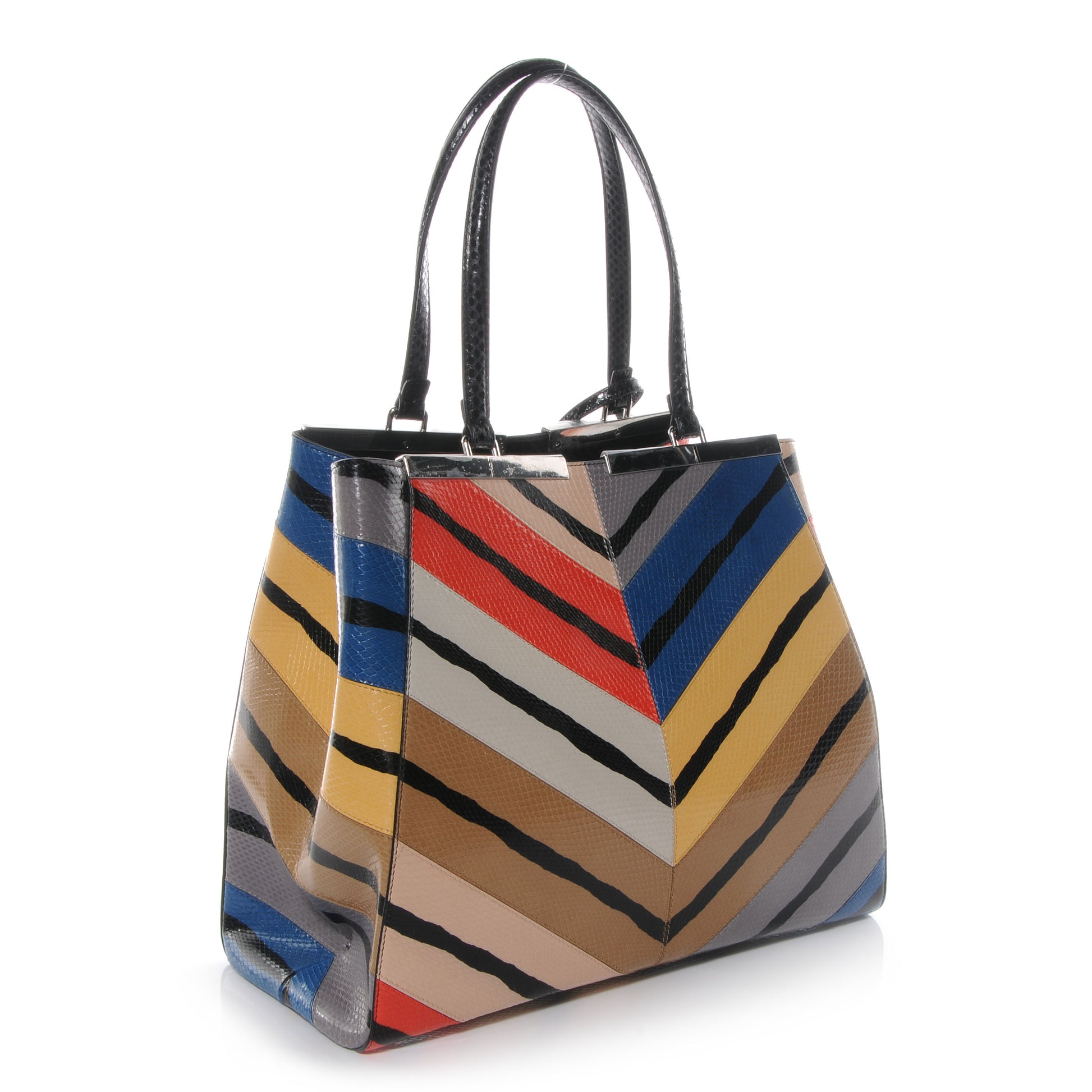 Fendi Ayers Printed Large 3Jours Tote Black Multicolor 2 of 11