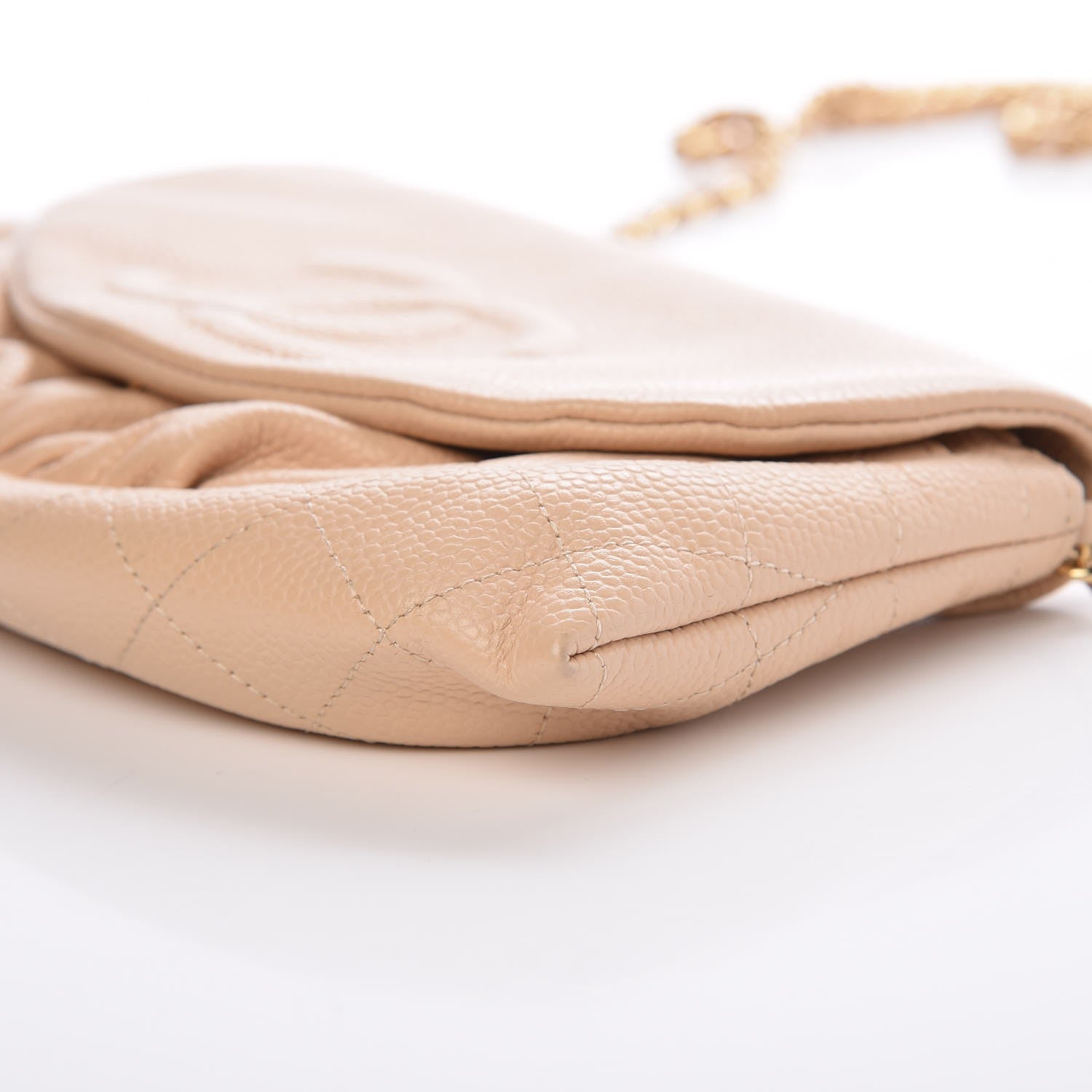 Chanel Caviar Half Moon Wallet On Chain Light Beige 10 of 16