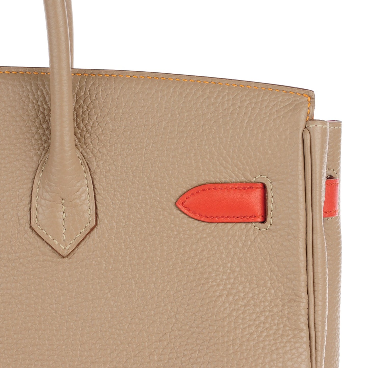 Taurillon Clemence Swift Tri-Color Birkin 35 Sanguine Gris Tourterelle Moutarde