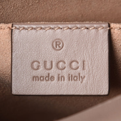 Gucci Calfskin Matelasse Mini GG Marmont Chain Shoulder Bag Nude 6 of 7