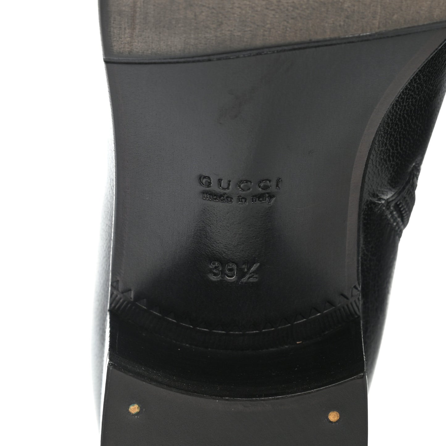 Goatskin Kitten Chain Horsebit Ankle Boots 39.5 Black