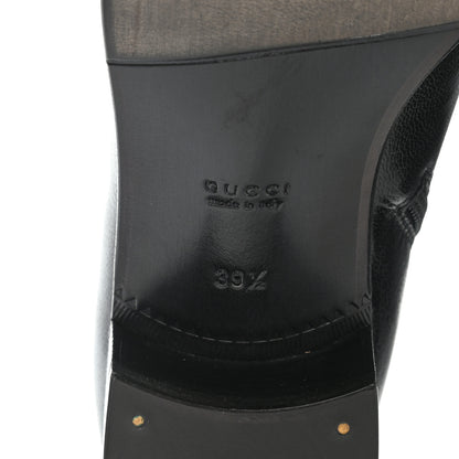 Gucci Goatskin Kitten Chain Horsebit Ankle Boots 39.5 Black 8 of 11