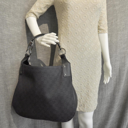 Gucci Denim Monogram Hobo 3 of 10
