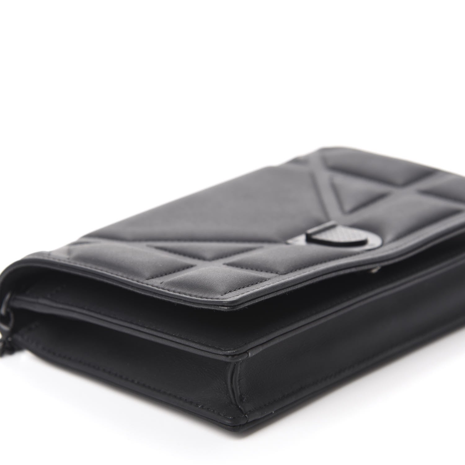Christian Dior Ultra Matte Calfskin Diorama Wallet on Chain Pouch Black 6 of 11