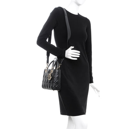 Christian Dior Lambskin Cannage Small Lucky Badges My Lady Dior Black 2 of 11