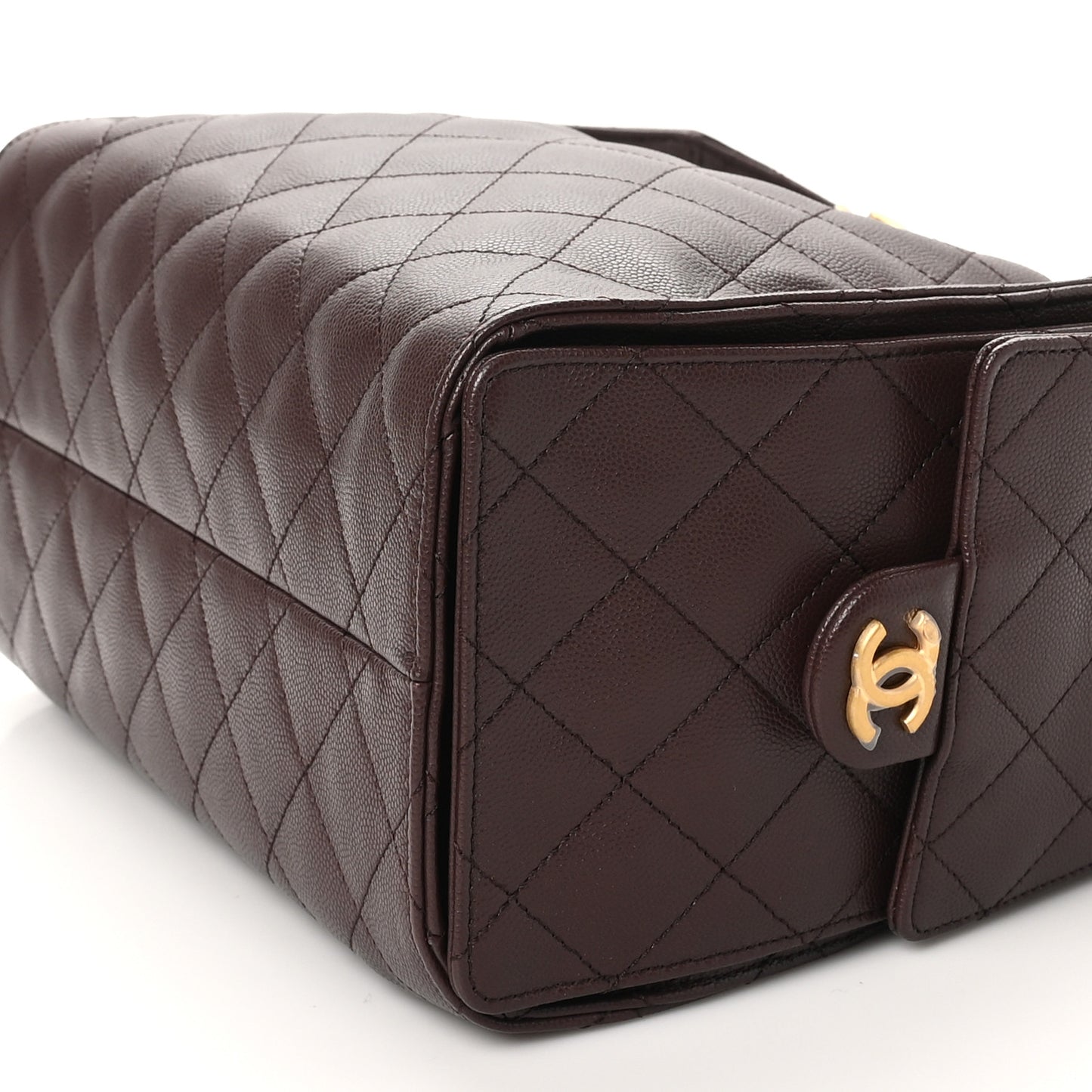 Caviar Quilted Small Chanel 25 Handbag Dark Brown