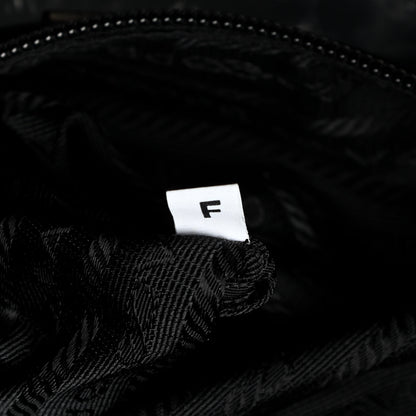Prada Technical Nylon Saffiano Double Buckle Backpack Black 8 of 14