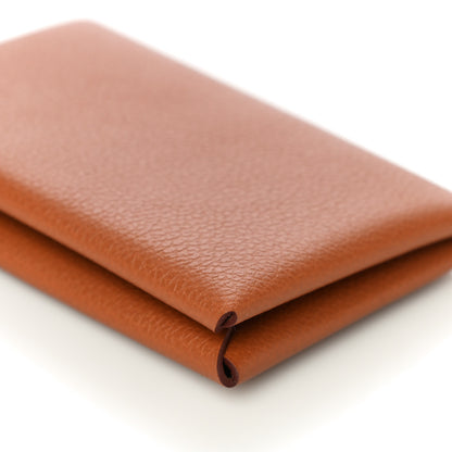 Hermes Evercolor Calvi Verso Card Case Gold Beige De Weimar 9 of 10