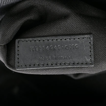 Saint Laurent Canvas Signature Embroidered City Backpack Black 7 of 12