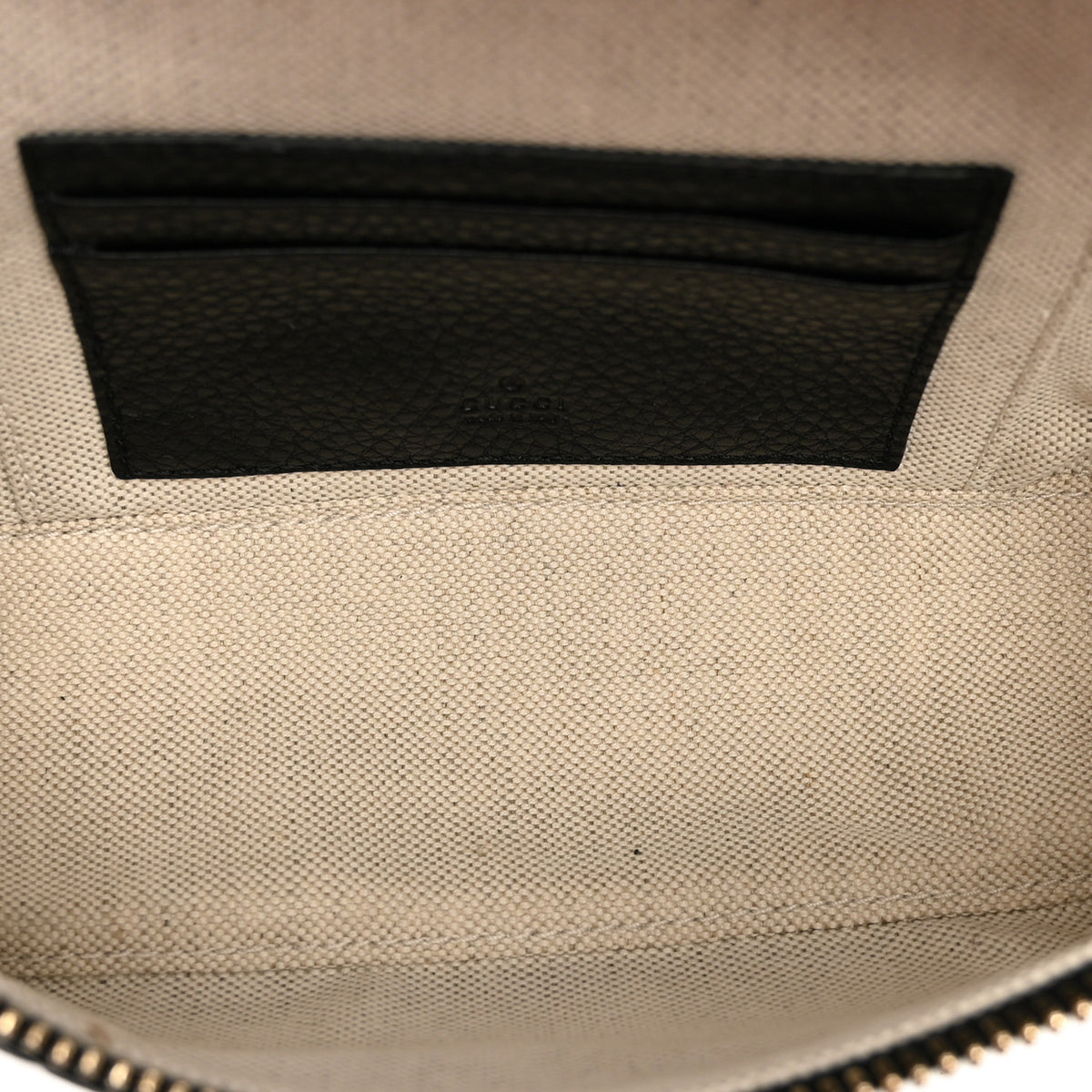 Gucci GG Calfskin Embossed Emblem Super MIni Crossbody Bag Black 5 of 9