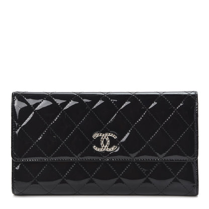 Chanel Patent Quilted Large Brilliant Flap Wallet Black 1 of 10