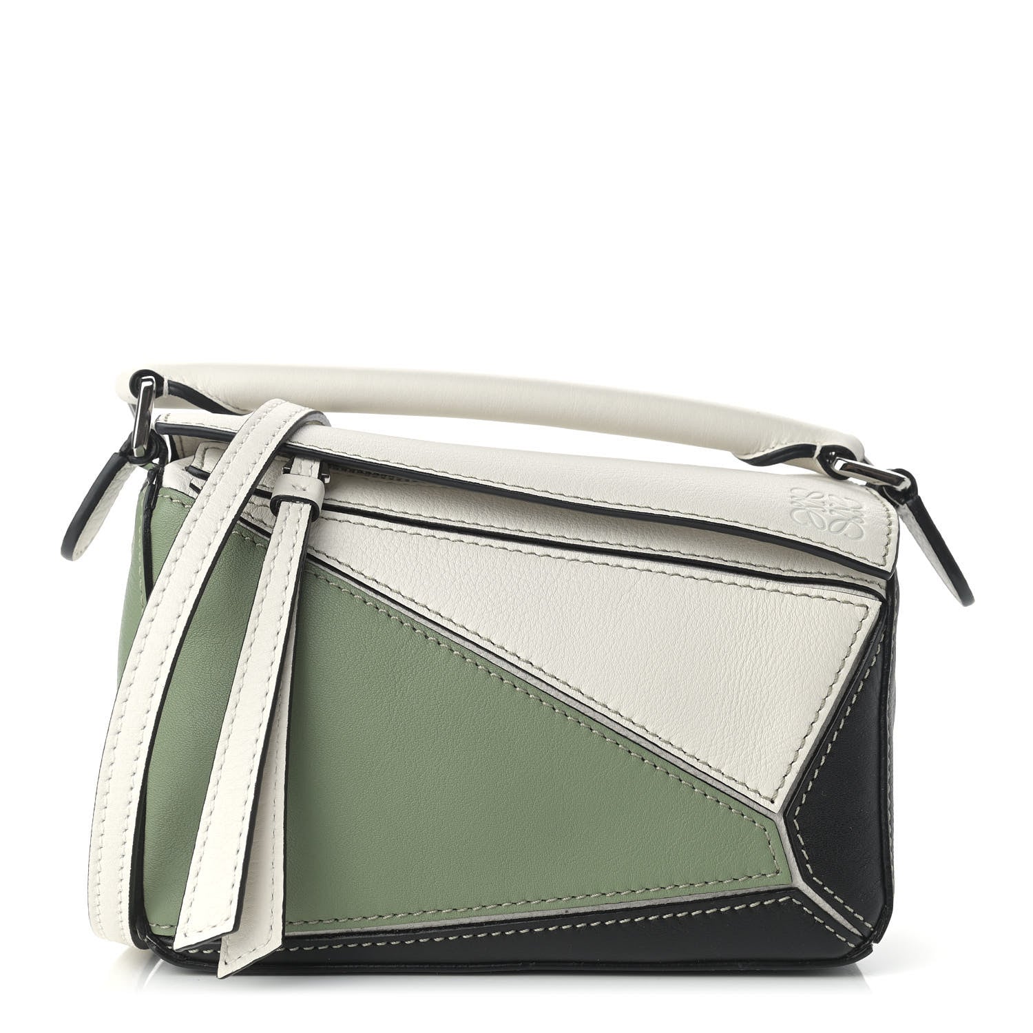 Loewe Calfskin Mini Puzzle Bag Soft White Rosemary 1 of 9