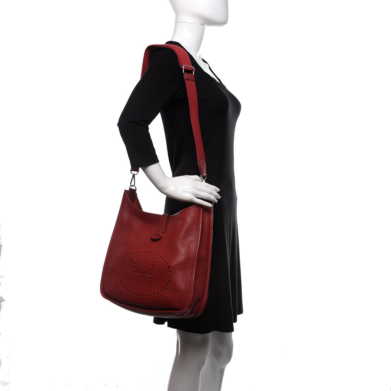 Hermes Taurillon Clemence Evelyne III GM Rouge Garance 2 of 10