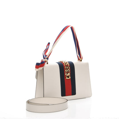Gucci Calfskin Small Sylvie Shoulder Bag White 4 of 11