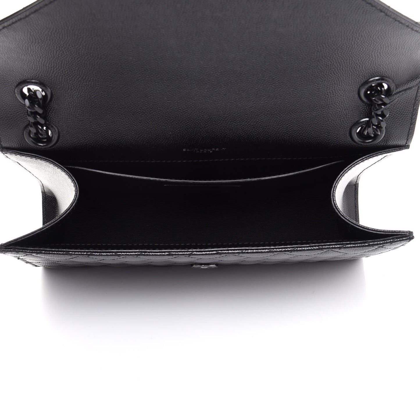 Grain De Poudre Textured Mixed Matelasse Triquilt Medium Monogram Satchel Black