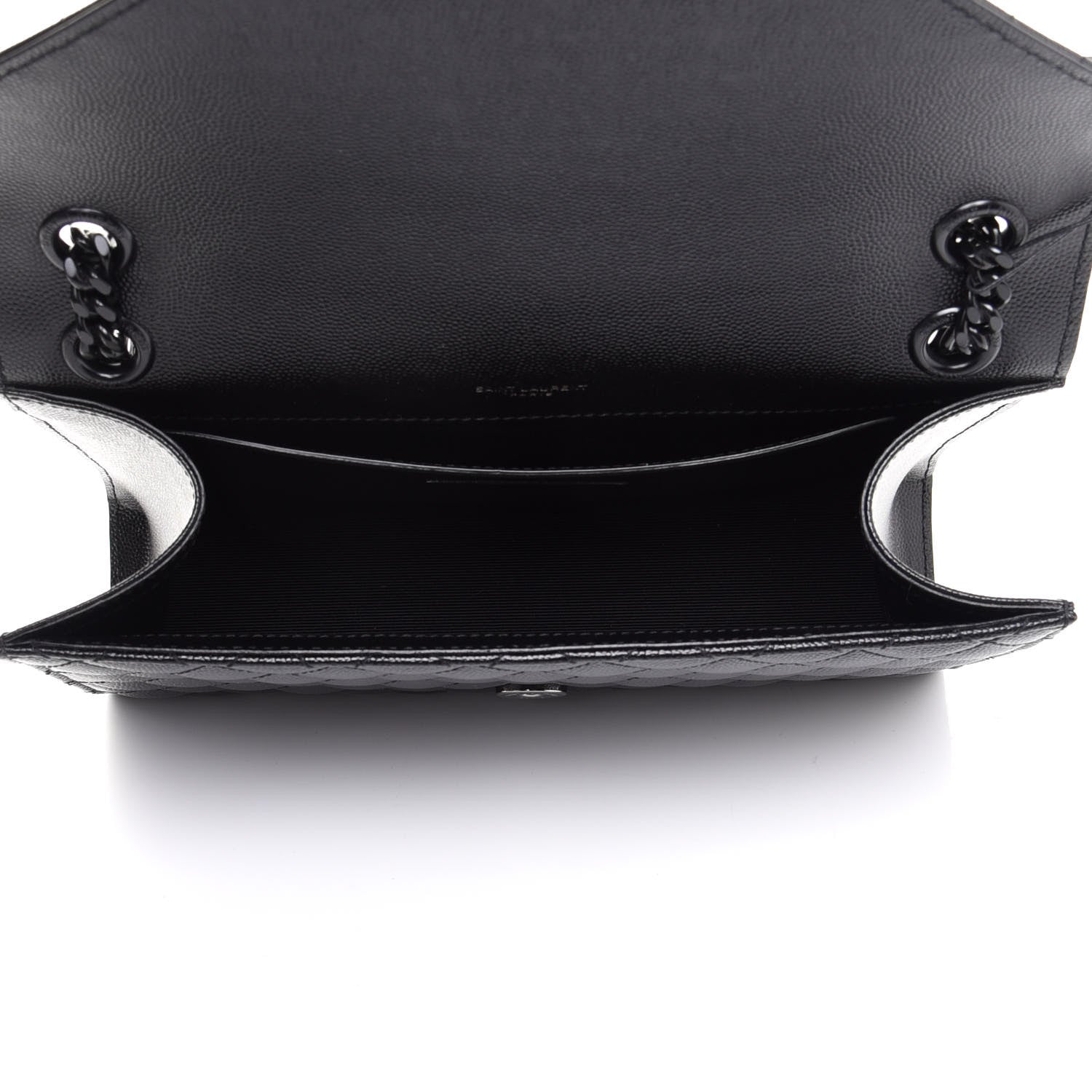 Saint Laurent Grain De Poudre Textured Mixed Matelasse Triquilt Medium Monogram Satchel Black 5 of 12