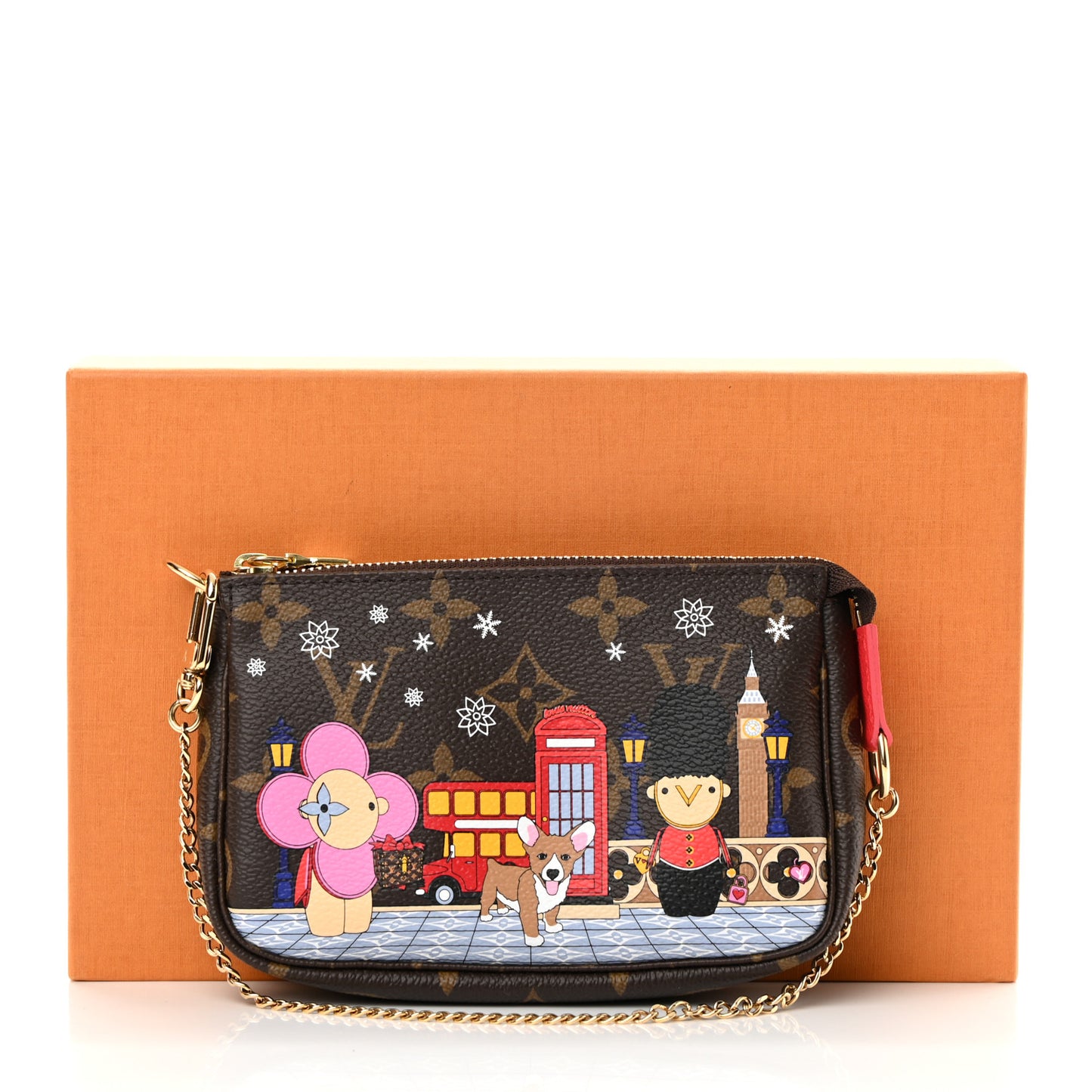 Monogram 2021 Christmas Animation London Mini Pochette Accessories Red