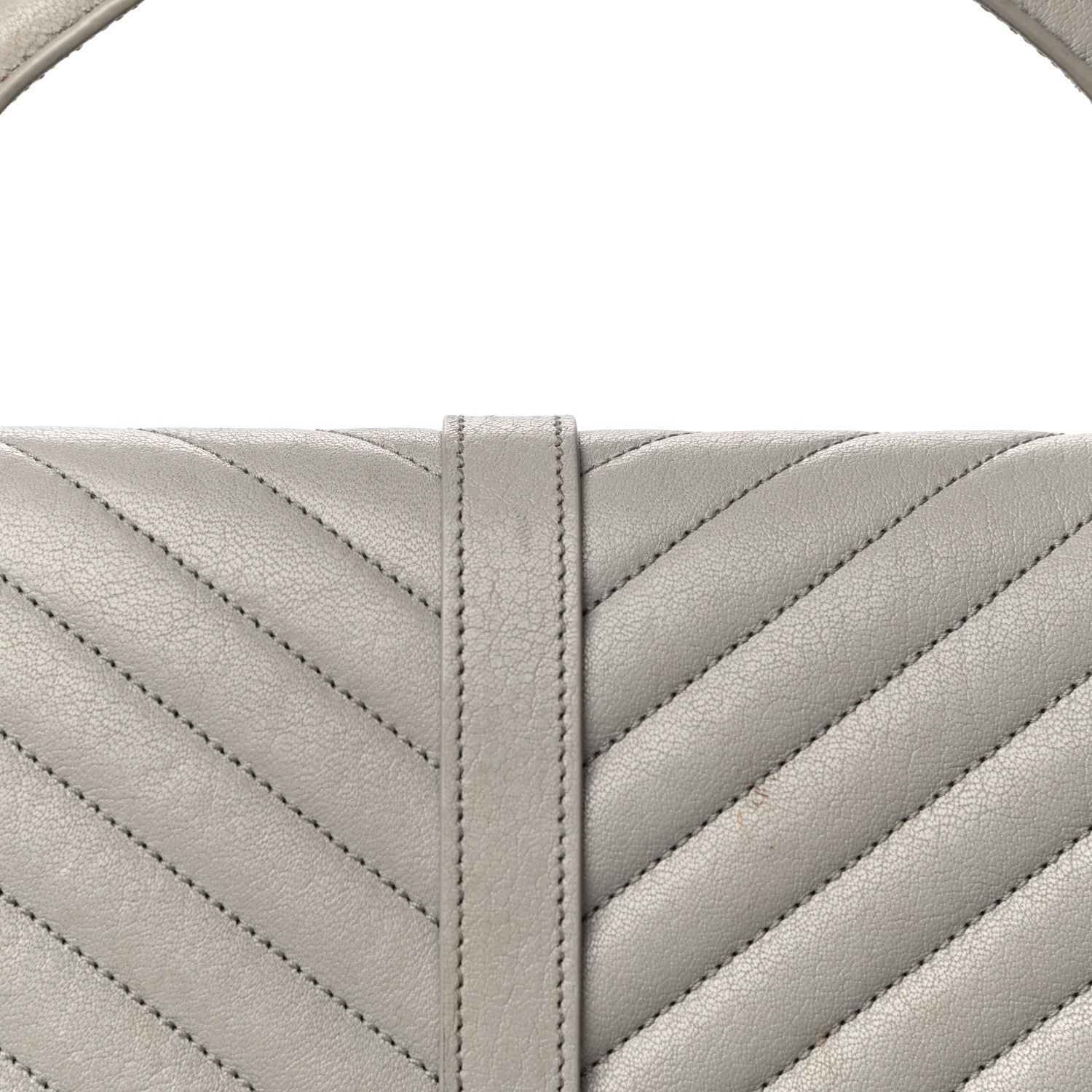 Saint Laurent Sheepskin Matelasse Large Monogram College Satchel Light Grey 16 of 31