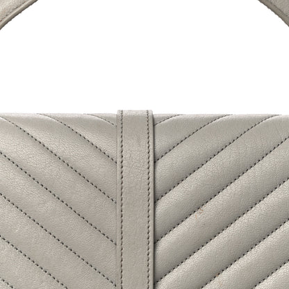 Saint Laurent Sheepskin Matelasse Large Monogram College Satchel Light Grey 16 of 31