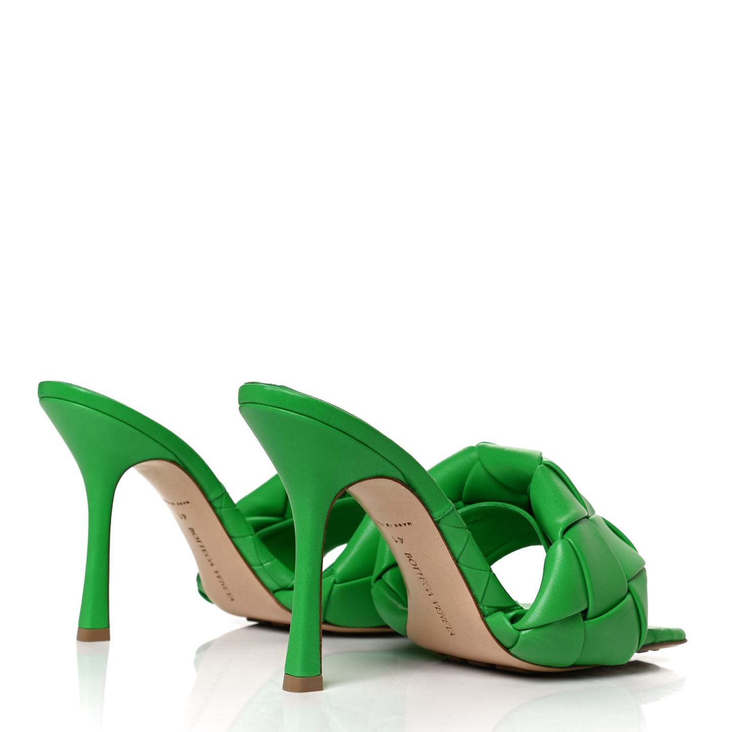 Nappa Maxi Intrecciato Lido 90mm Mule Sandals 41 Grass