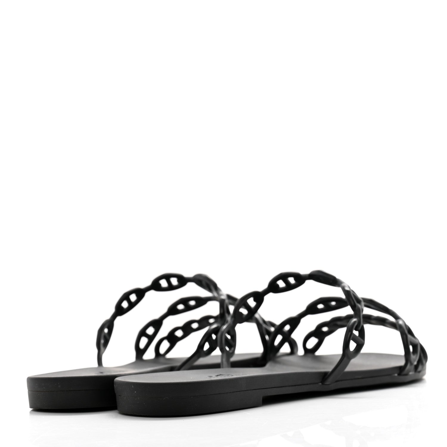 Hermes Rubber Chaine d'Ancre Rivage Sandals 37 Black 4 of 7