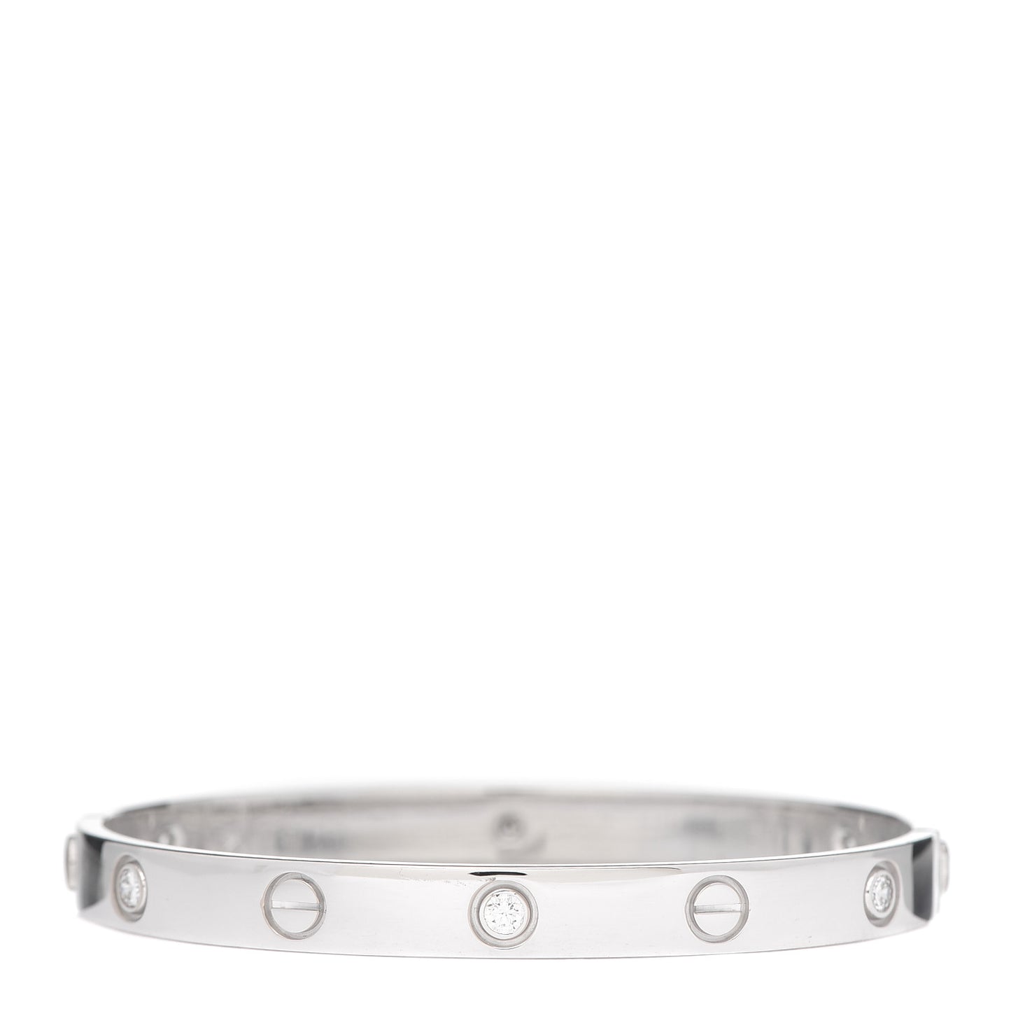 18K White Gold 6 Diamond LOVE Bracelet 17
