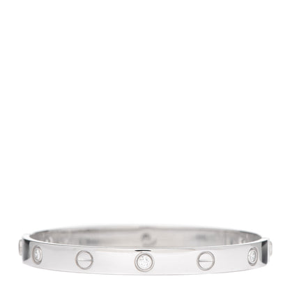 Cartier 18K White Gold 6 Diamond LOVE Bracelet 17 1 of 7