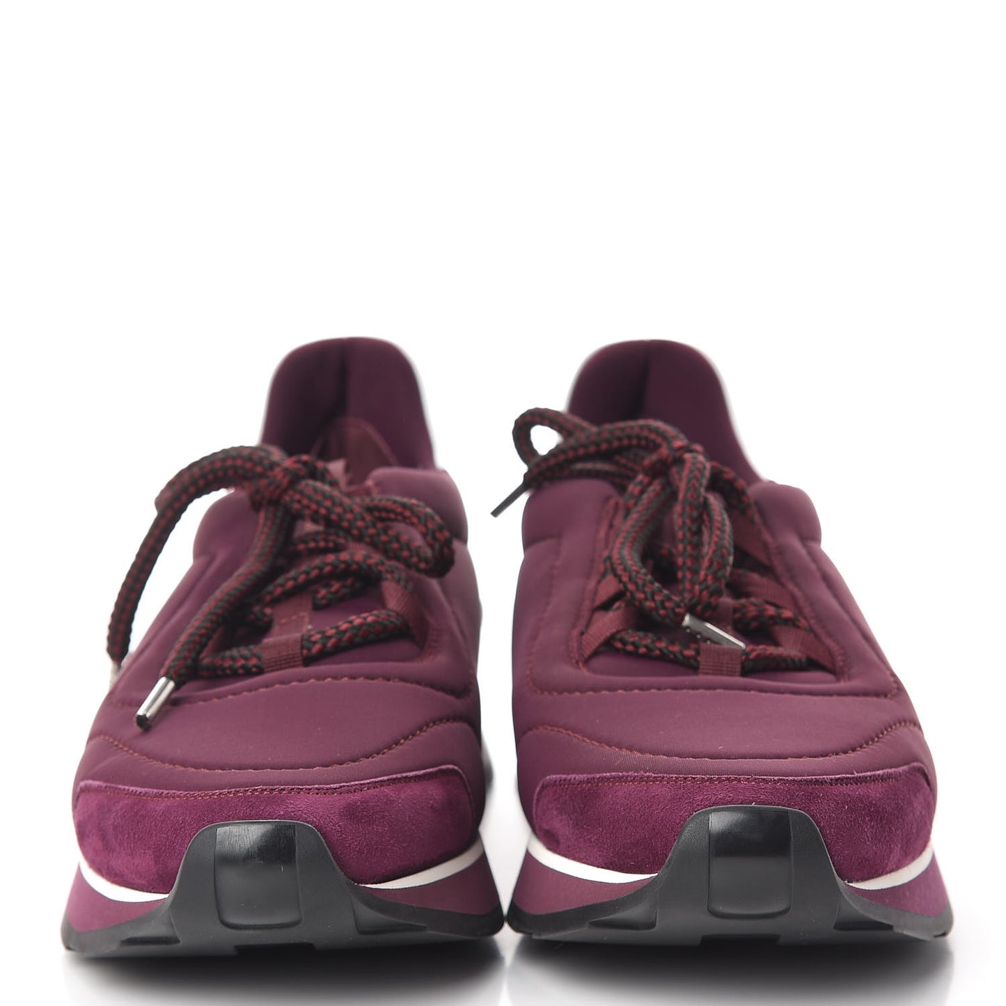 Tech Canvas Calfskin Suede Goatskin Womens Miles Sneakers 40 Lie De Vin Blanc