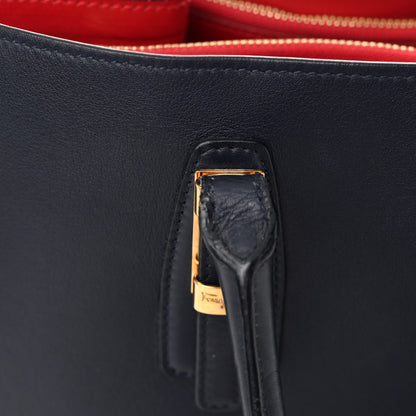 Salvatore Ferragamo Calfskin Whitney Tote Navy 17 of 18