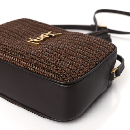 Saint Laurent Raffia Canvas Monogram Lou Camera Bag Dark Chocolate 9 of 9
