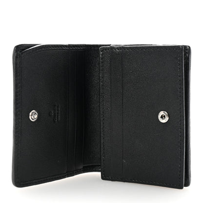 Gucci Sakai Be Green Calfskin Diagonal Stitched Blondie Card Case Wallet Black 5 of 7