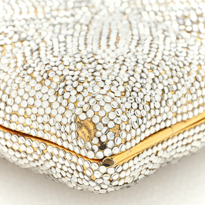 Judith Leiber Swarovski Crystal Minaudiere Clutch Gold Silver 7 of 12