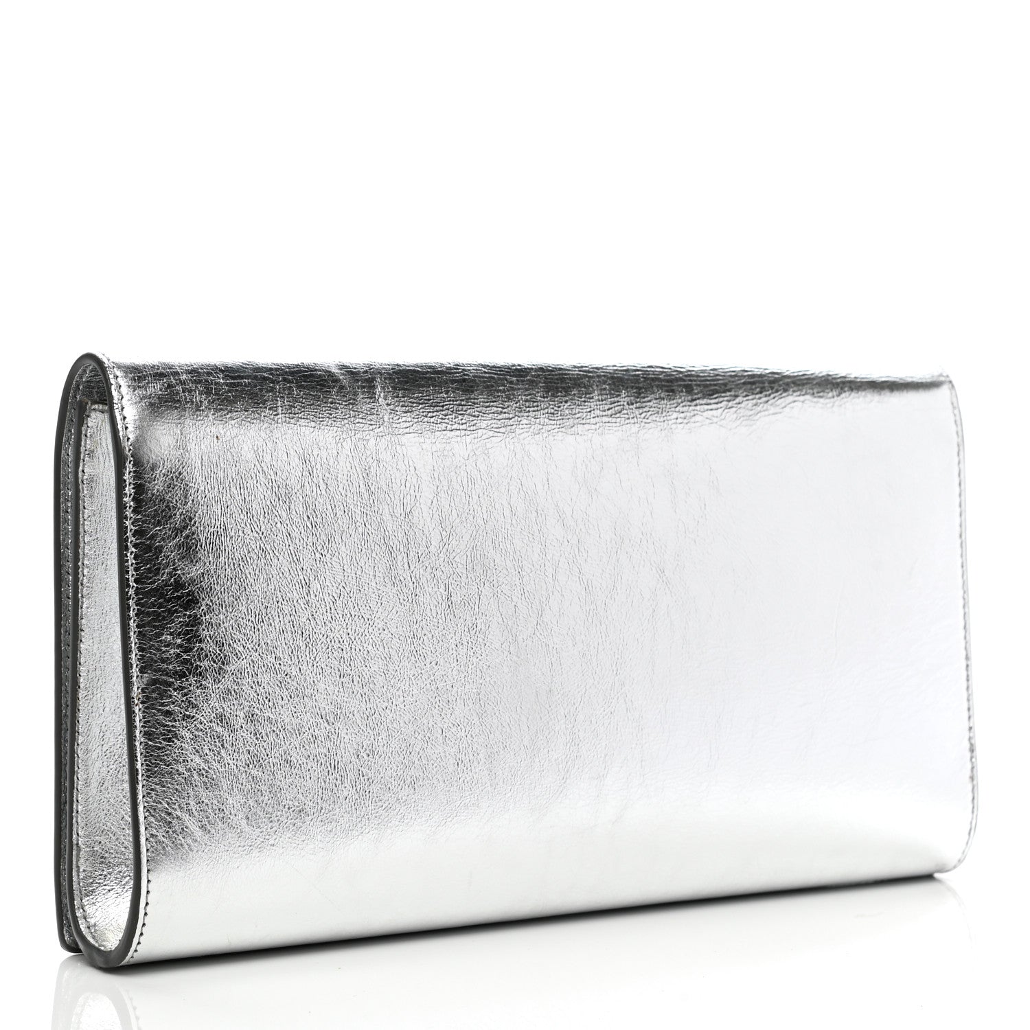 Saint Laurent Metallic Calfskin Monogram Large Belle De Jour Clutch Silver 2 of 9
