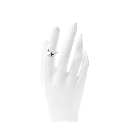 Gucci 18K White Gold Cross and Heart Ring 50 5.5 2 of 5