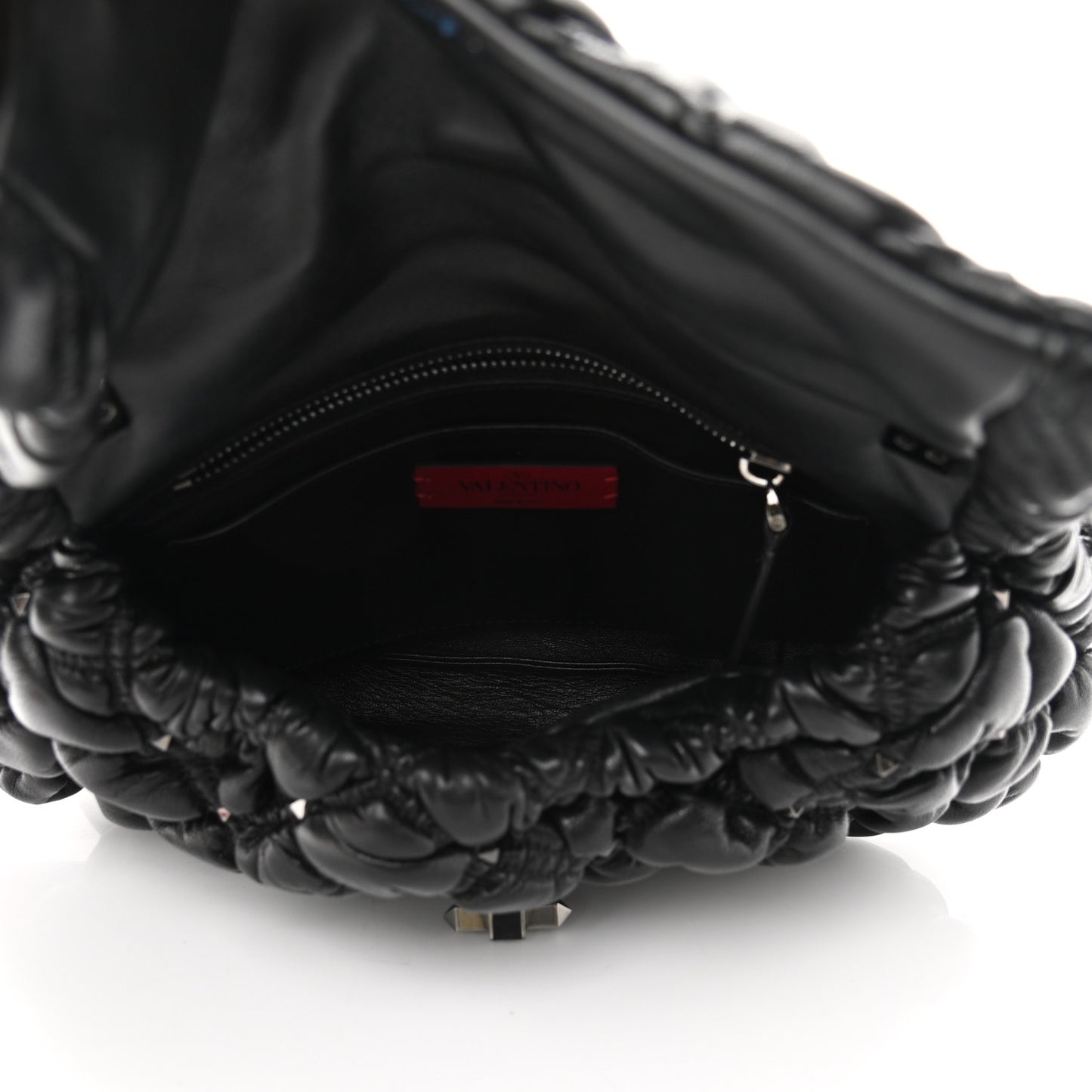 Nappa Medium Spikeme Shoulder Bag Black
