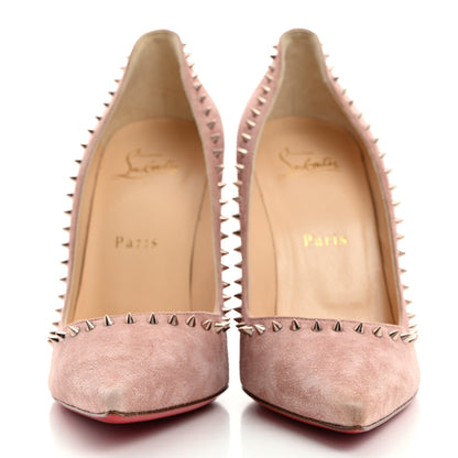 Christian Louboutin Veau Velours Anjalina 100 Pumps 38.5 Pink Bronze 2 of 7