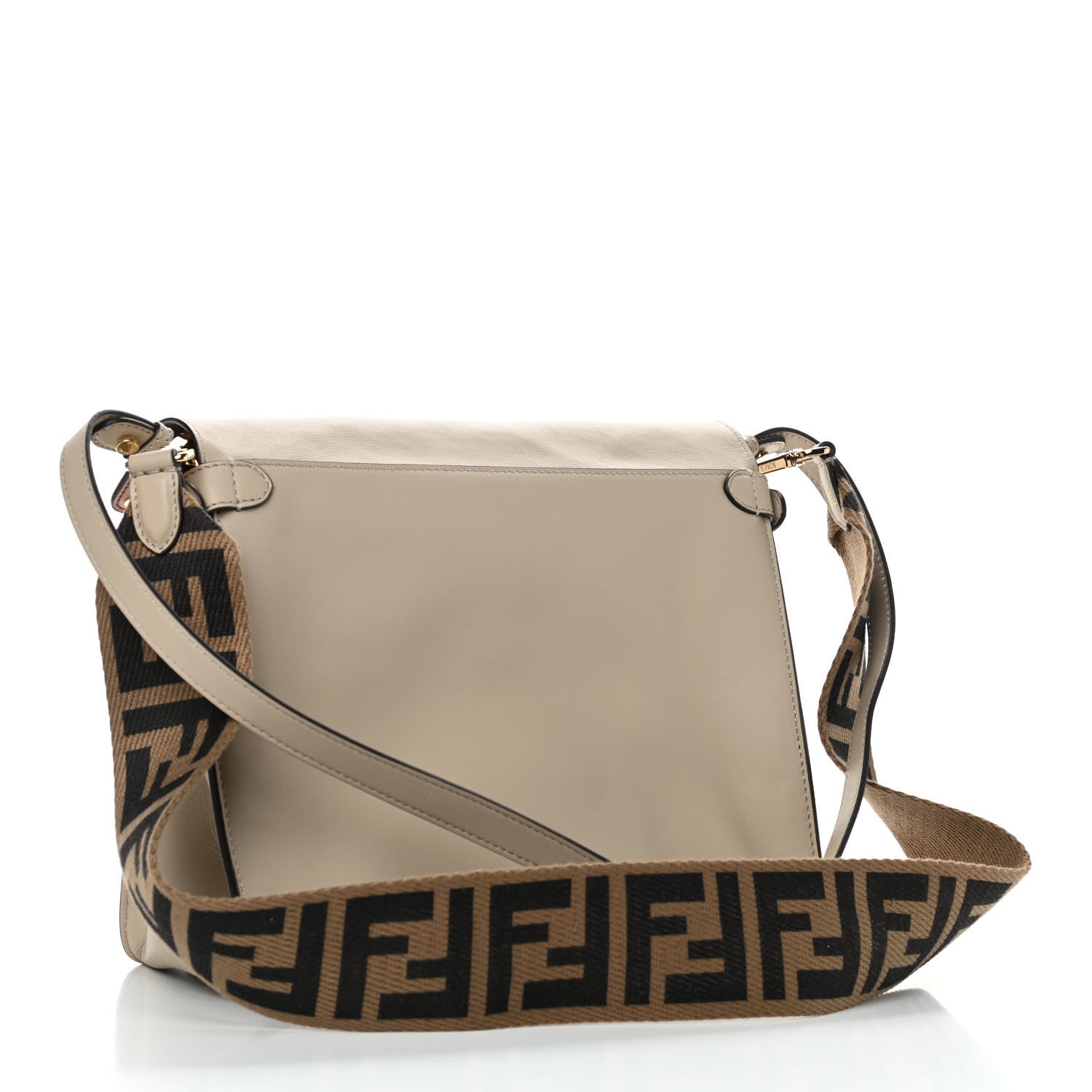 Fendi Vitello Grace Suede Large Flip Tote Nuvola Marrone Rosa Bourbon 2 of 4