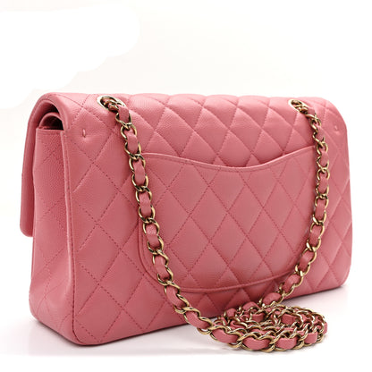 Chanel Caviar Quilted Medium Double Flap Pink 3 of 12