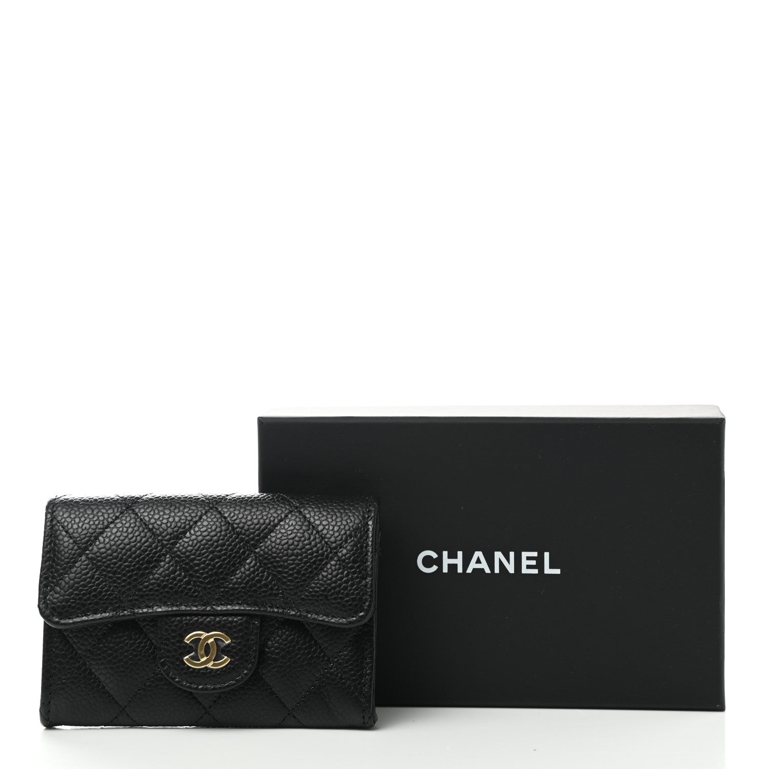 Chanel Caviar Quilted Flap Card Holder Wallet Black 9 of 9