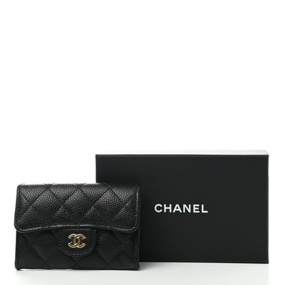 Chanel Caviar Quilted Flap Card Holder Wallet Black 9 of 9