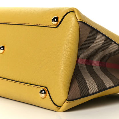 Burberry Grainy Calfskin House Check Medium Banner Tote Yellow 4 of 6