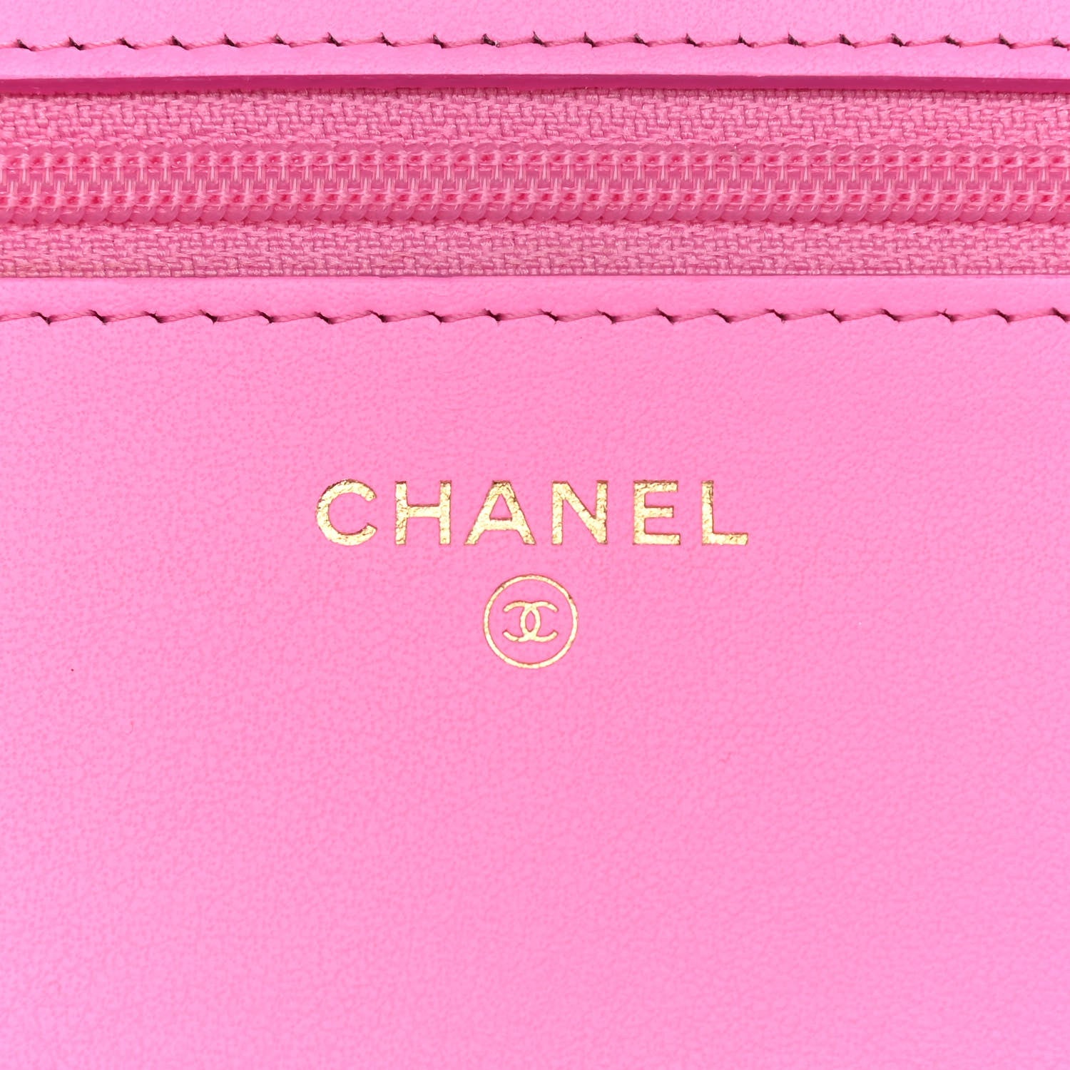 Chanel Denim Quilted Chanel 19 Wallet On Chain WOC Neon Pink 6 of 14