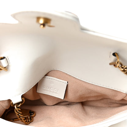 Gucci Calfskin Matelasse Super Mini GG Marmont Shoulder Bag White 4 of 4
