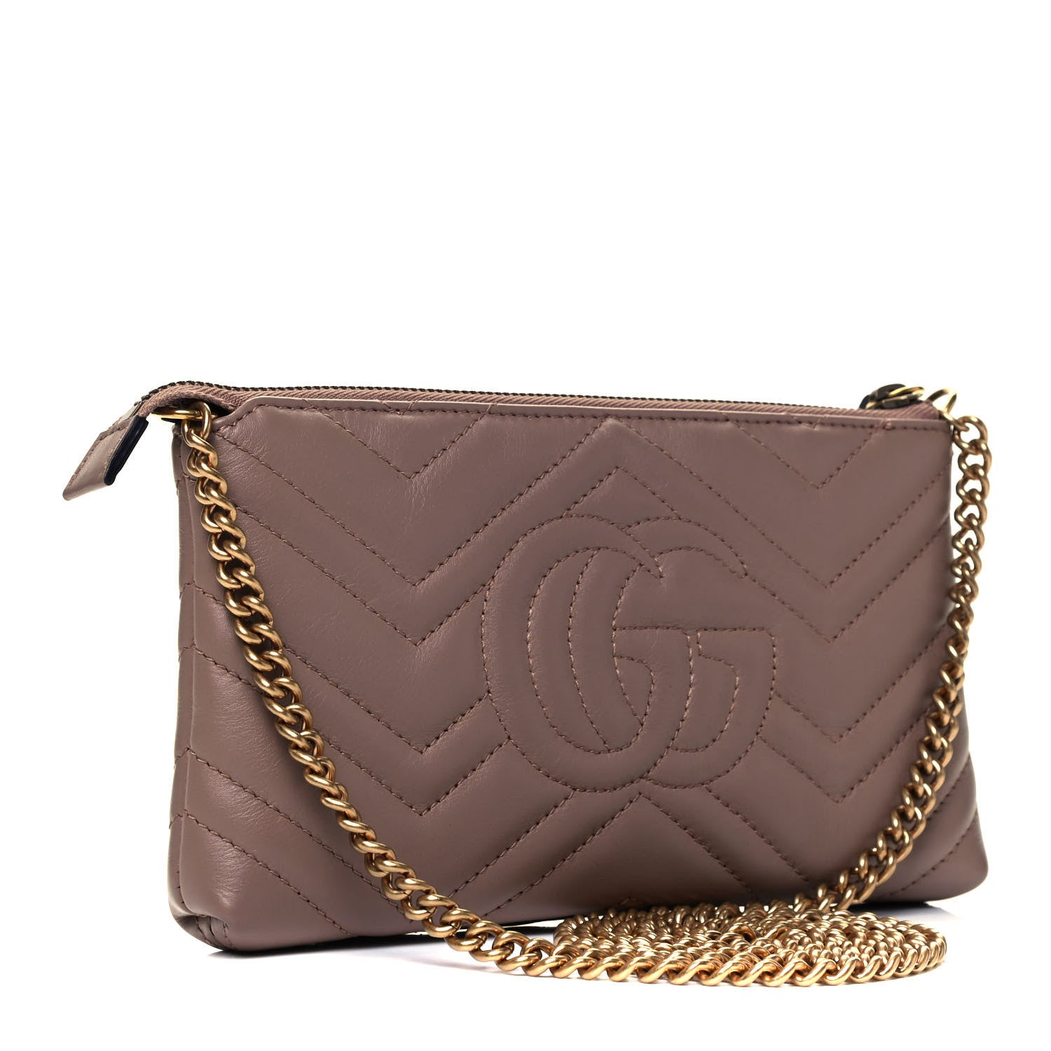 Gucci Calfskin Matelasse Mini GG Marmont Chain Bag Porcelain Rose 3 of 9