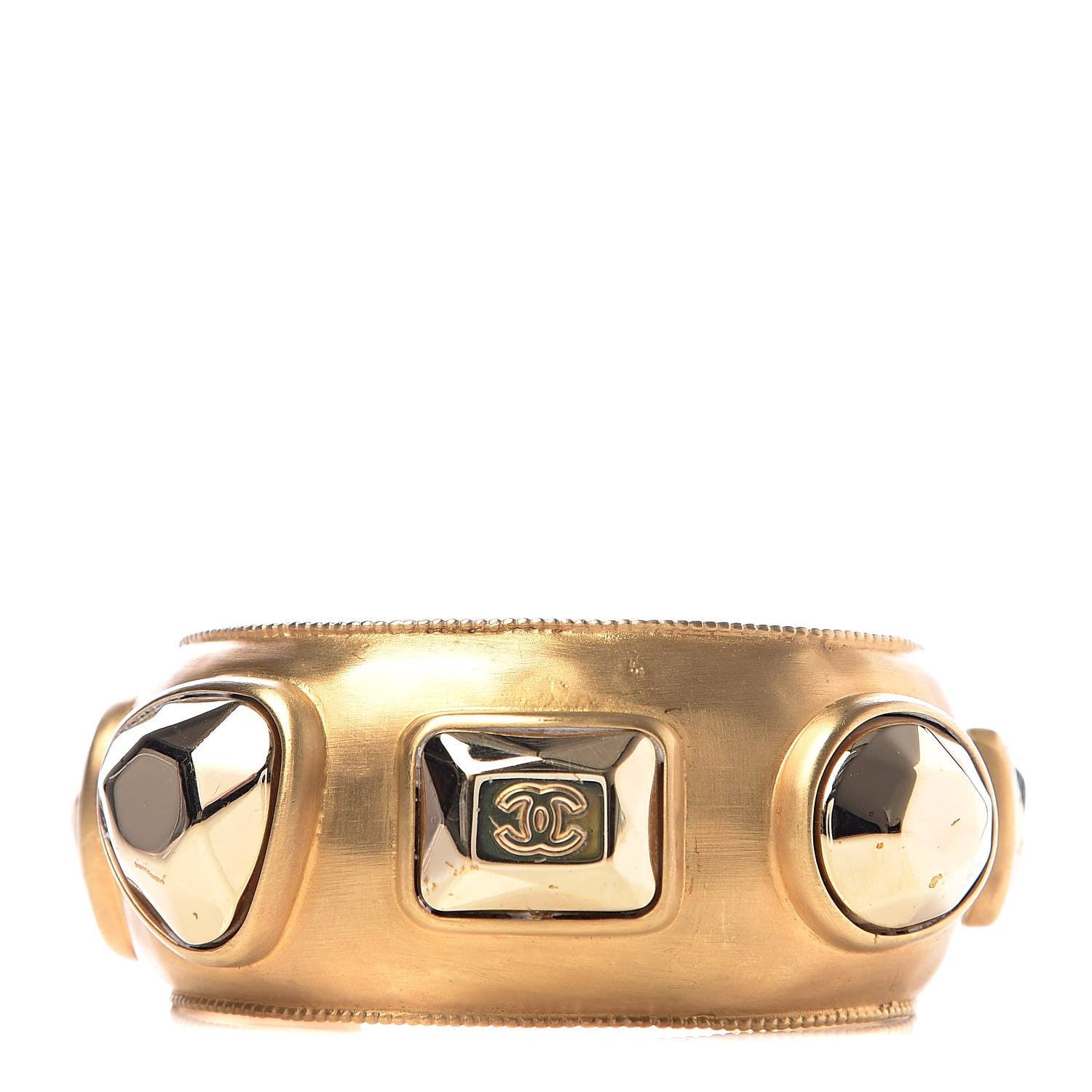 Chanel CC Studded Cuff Gold 1 of 4