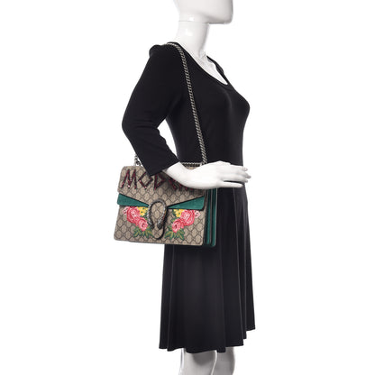 Gucci GG Supreme Monogram Embroidered Medium Dionysus Shoulder Bag Emerald 2 of 10